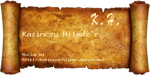 Kazinczy Hilmár névjegykártya